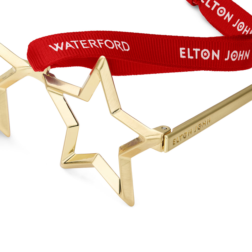 Elton John Golden Star Glasses Ornament
