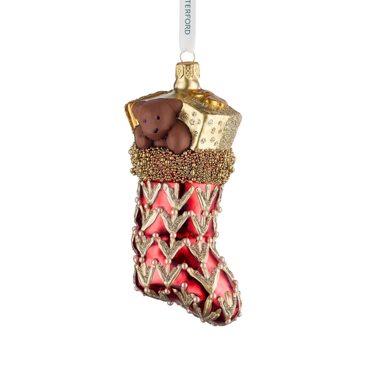 Holiday Heirlooms Red Filled Stocking