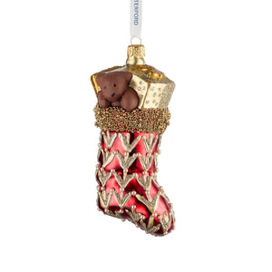 Holiday Heirlooms Red Filled Stocking