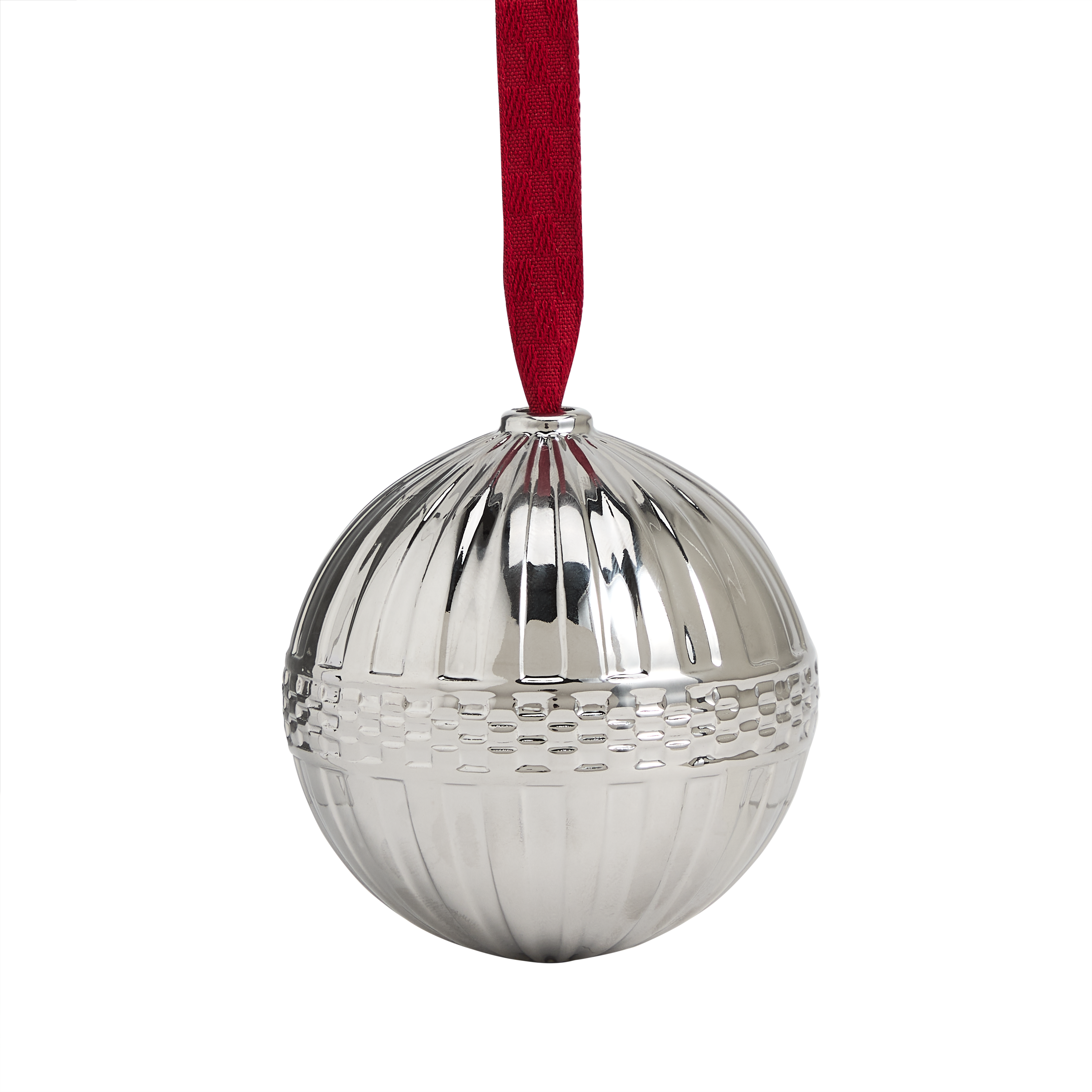 Festive Fluted Ornament Silver Coated