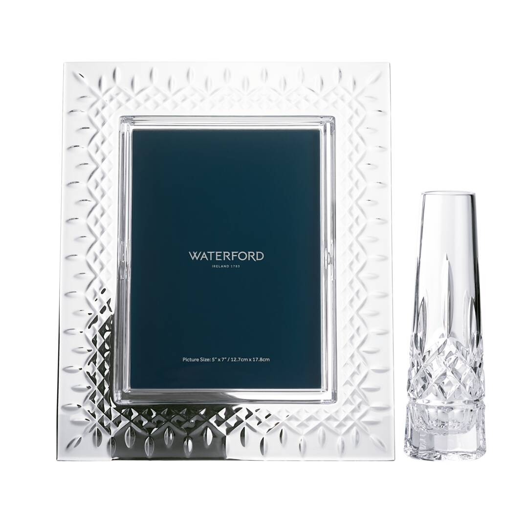 Lismore Picture Frame 5x7 & Bud 7" Vase Set