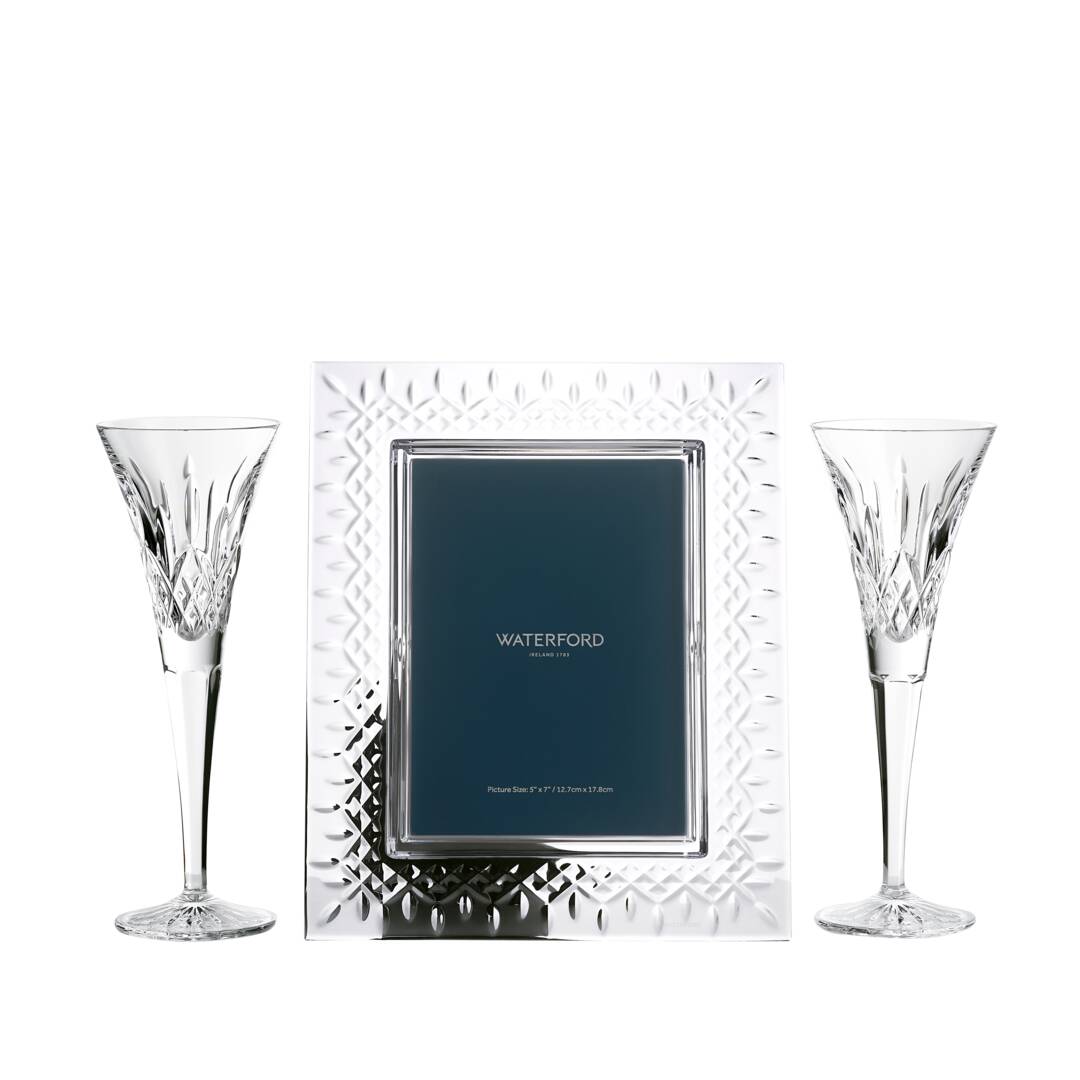 Lismore Picture Frame 5x7 & Toasting Flute Set