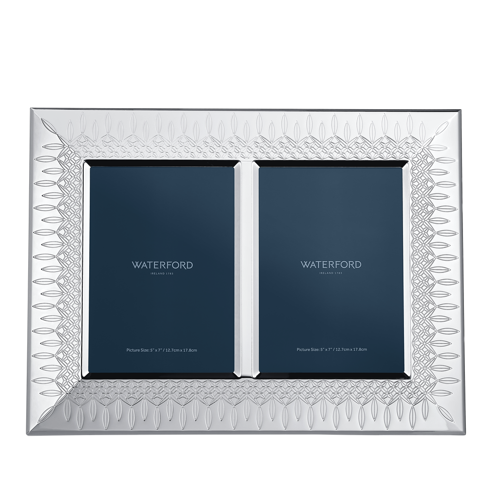 Lismore Double Photo Frame in Silver 5" x 7"