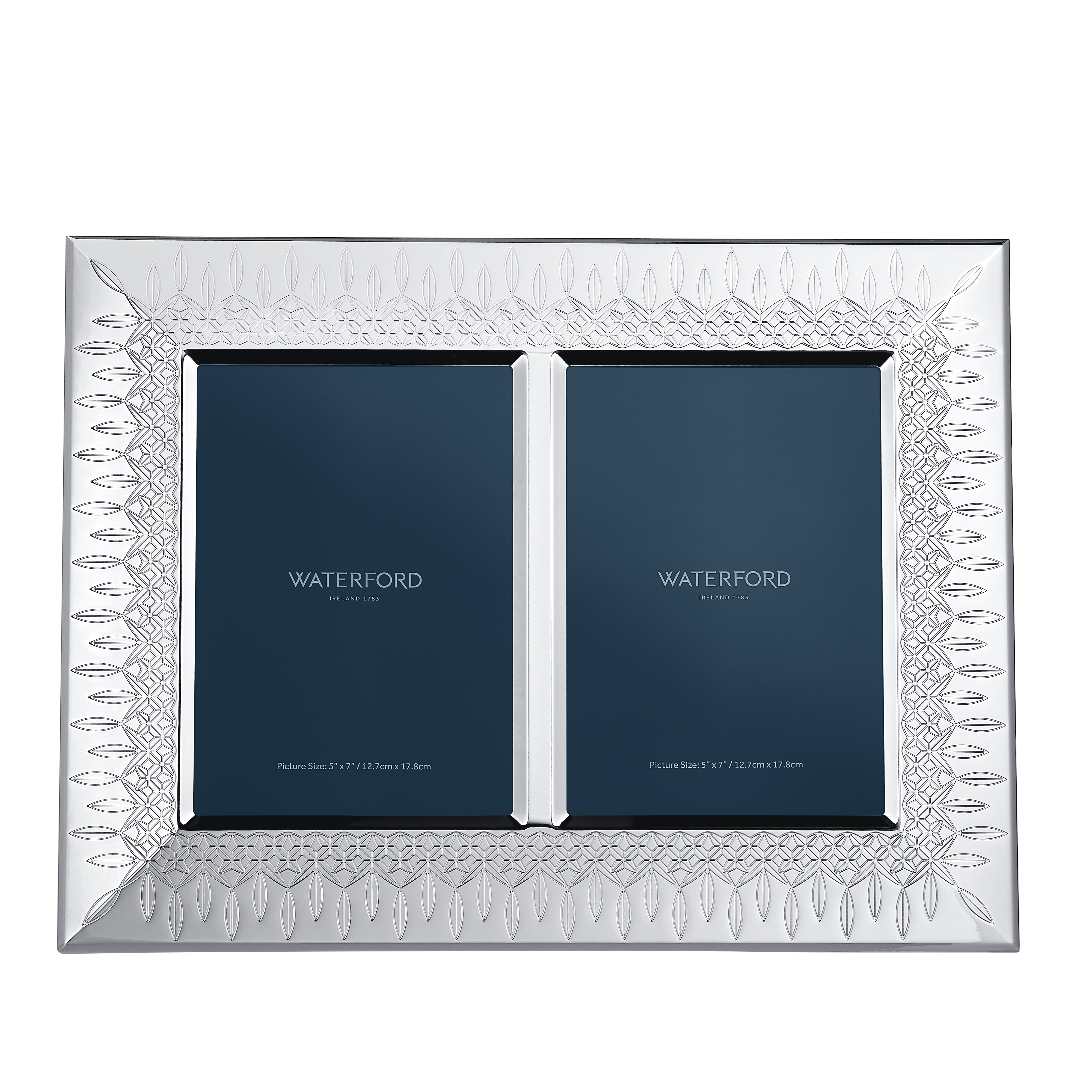 Lismore Double Photo Frame in Silver 5" x 7"