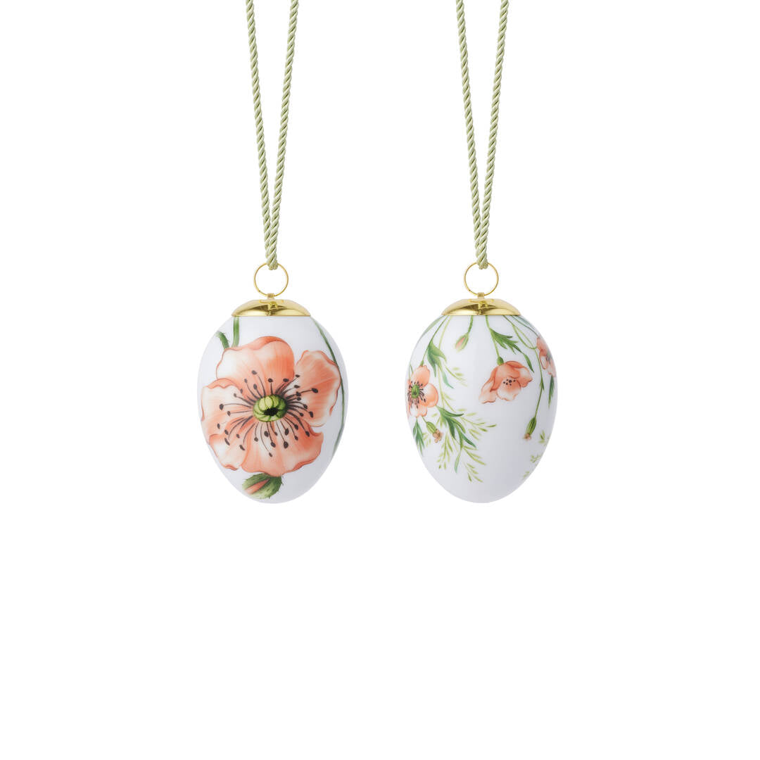 Spring Collection Egg in Poppy, Set of 2