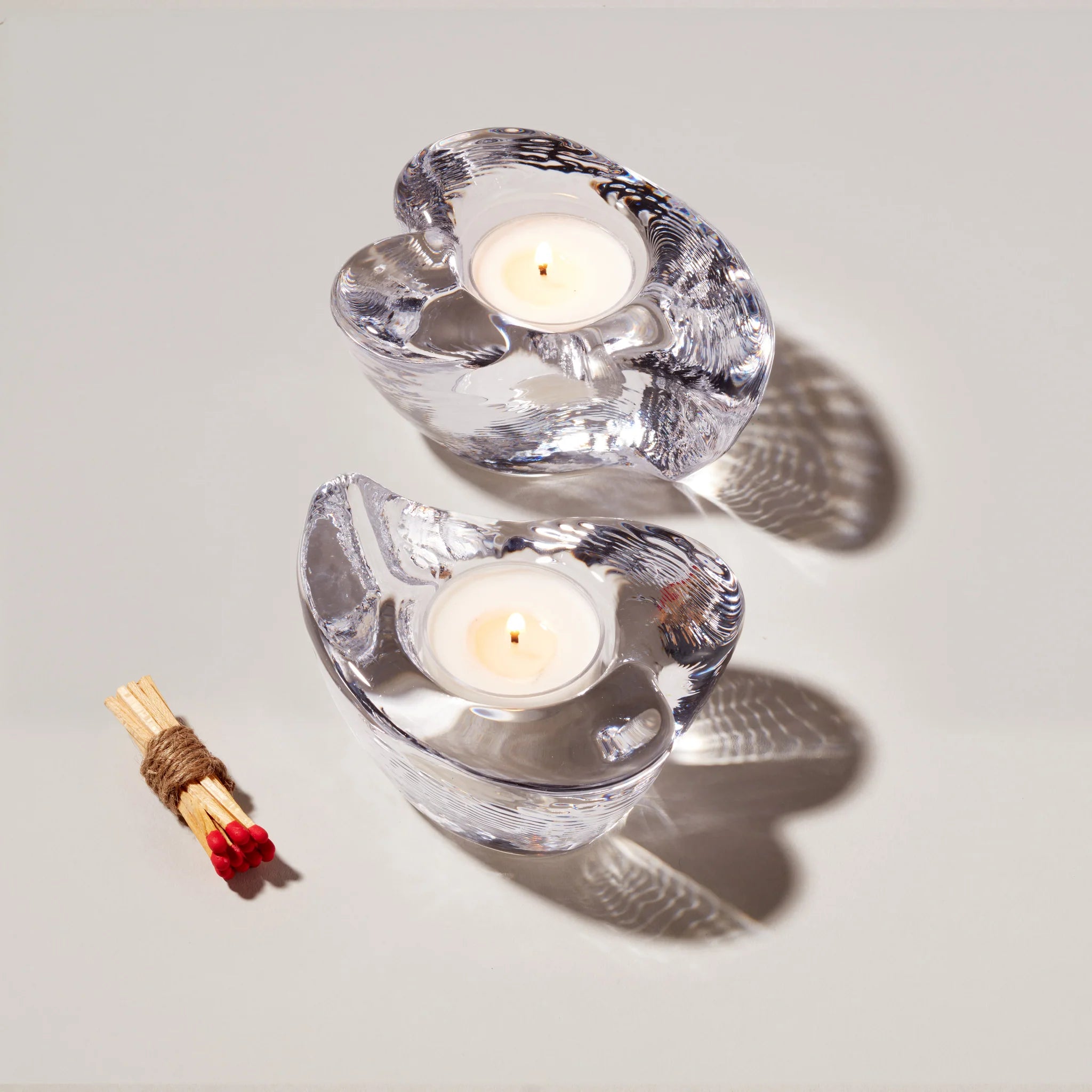 Twist Heart Tealight in Gift Box, Set of 2
