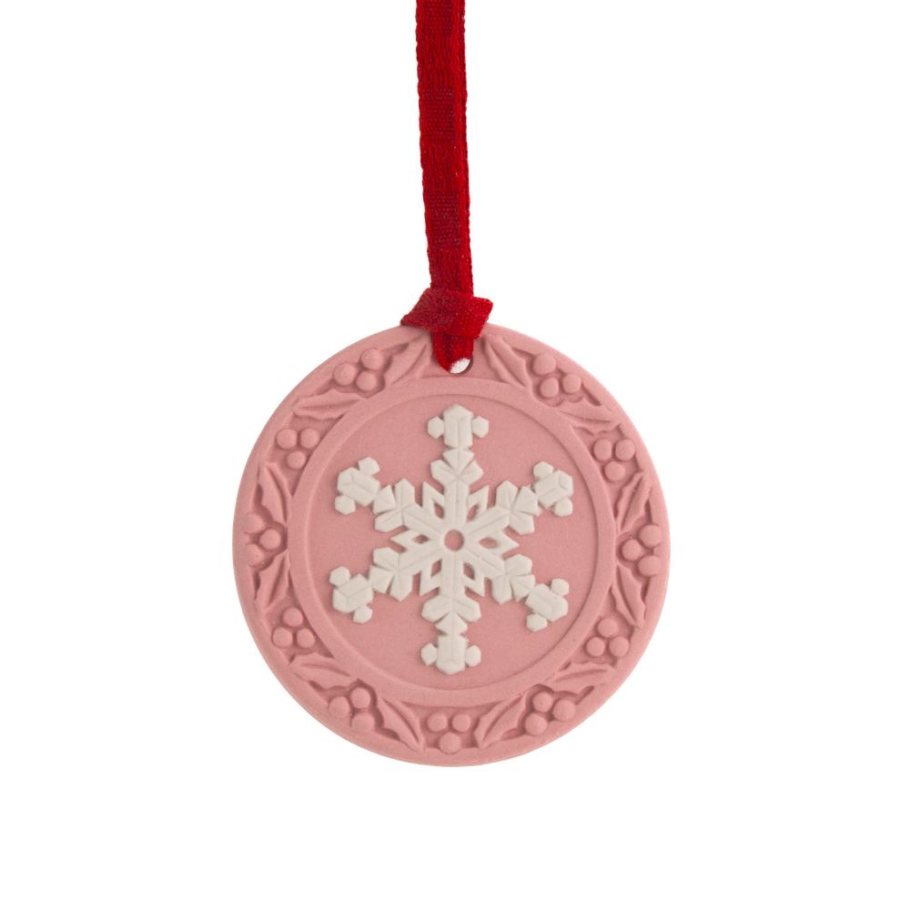 Festive Snowflake Ornament Pink/White