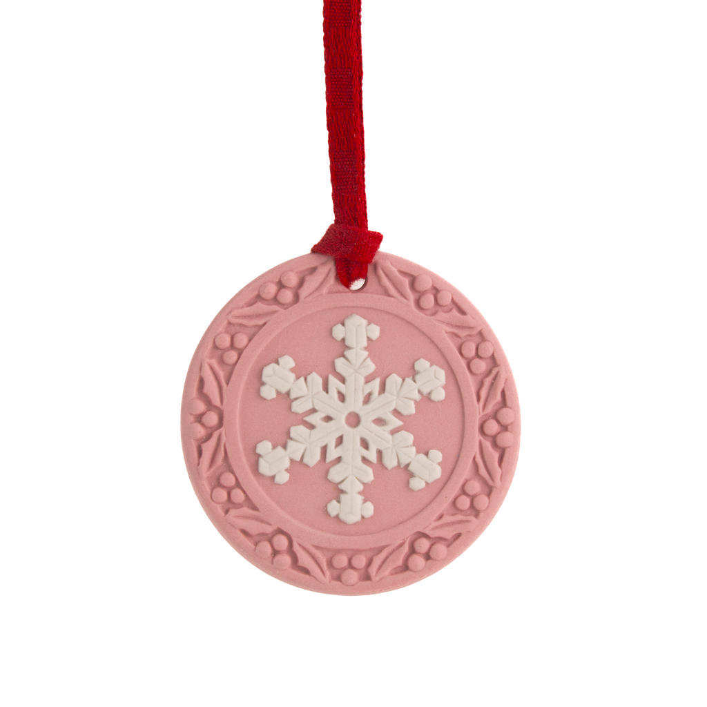 Festive Snowflake Ornament Pink/White