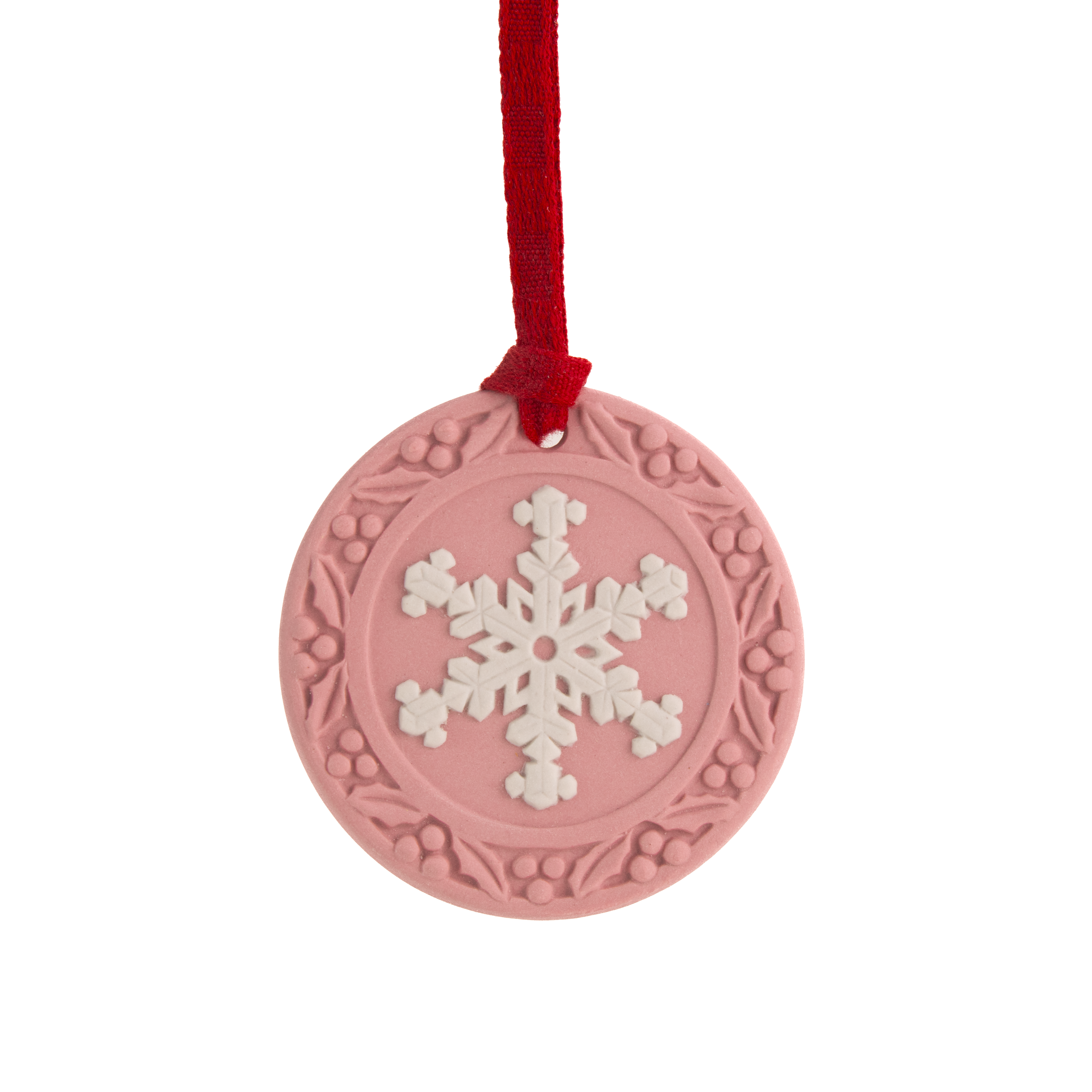 Festive Snowflake Ornament Pink/White