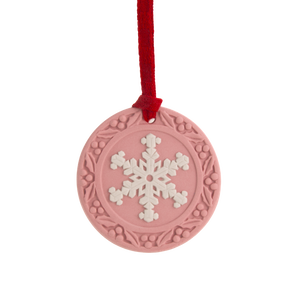 Festive Snowflake Ornament Pink/White