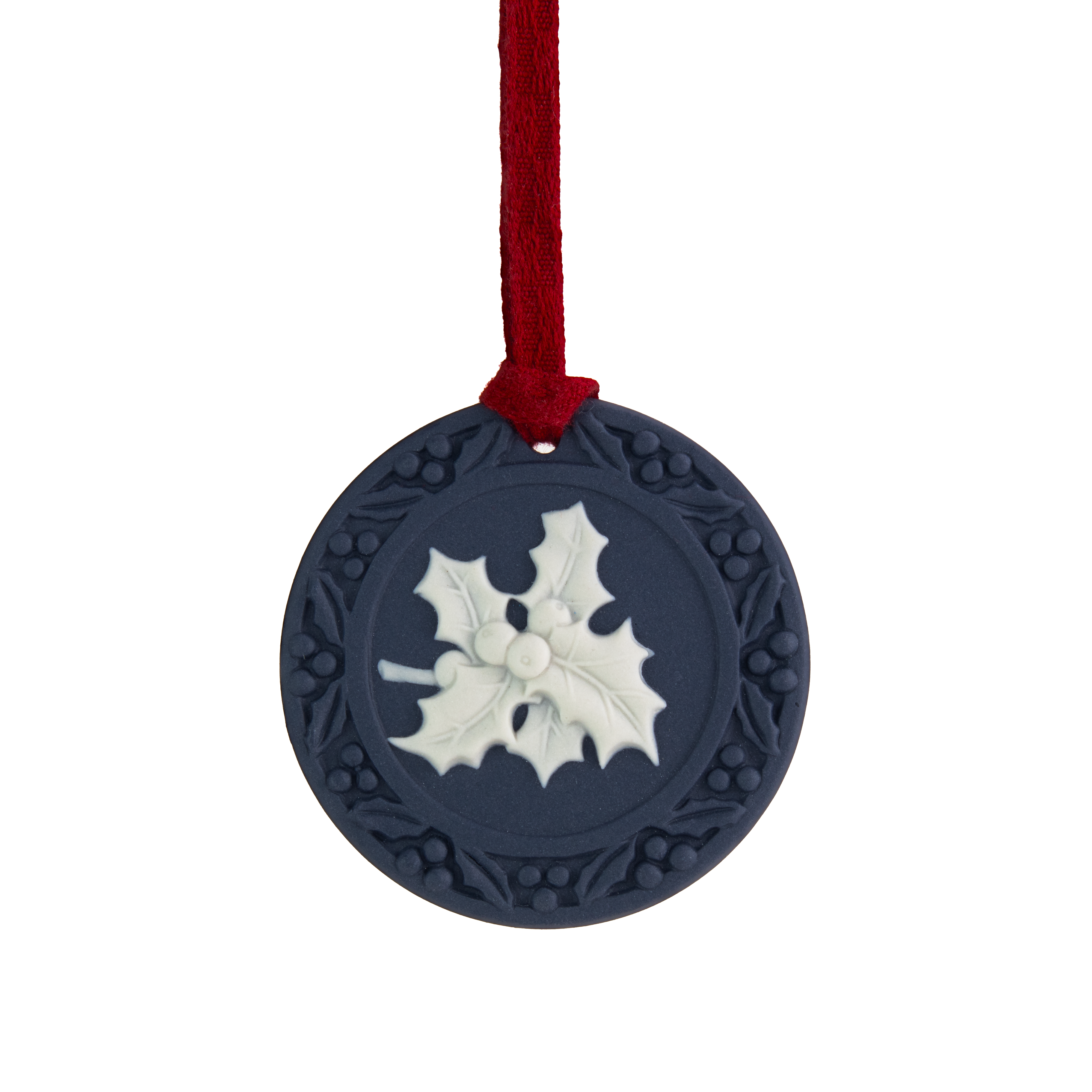 Festive Holly Ornament Mercury Blue/White