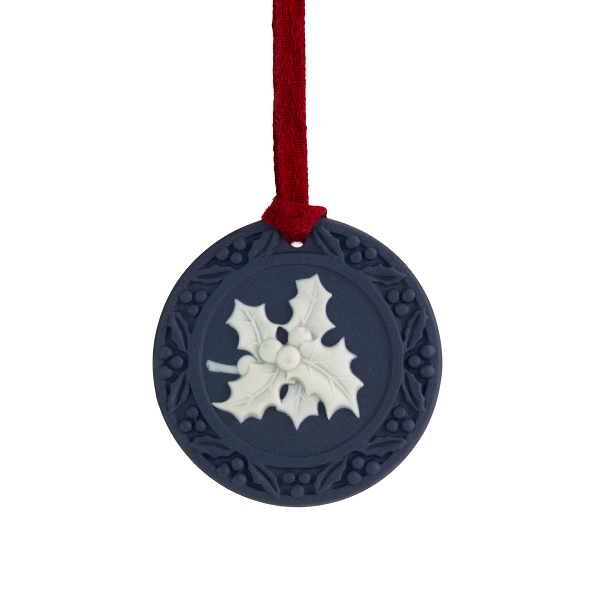 Festive Holly Ornament Mercury Blue/White