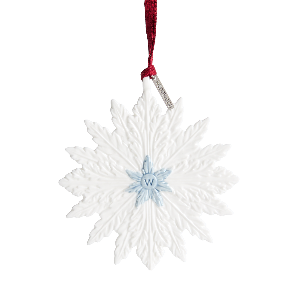 Festive Winter Ornament White & Blue