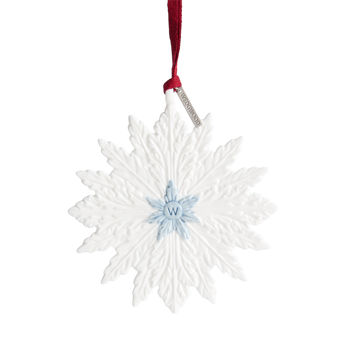 Festive Winter Ornament White & Blue