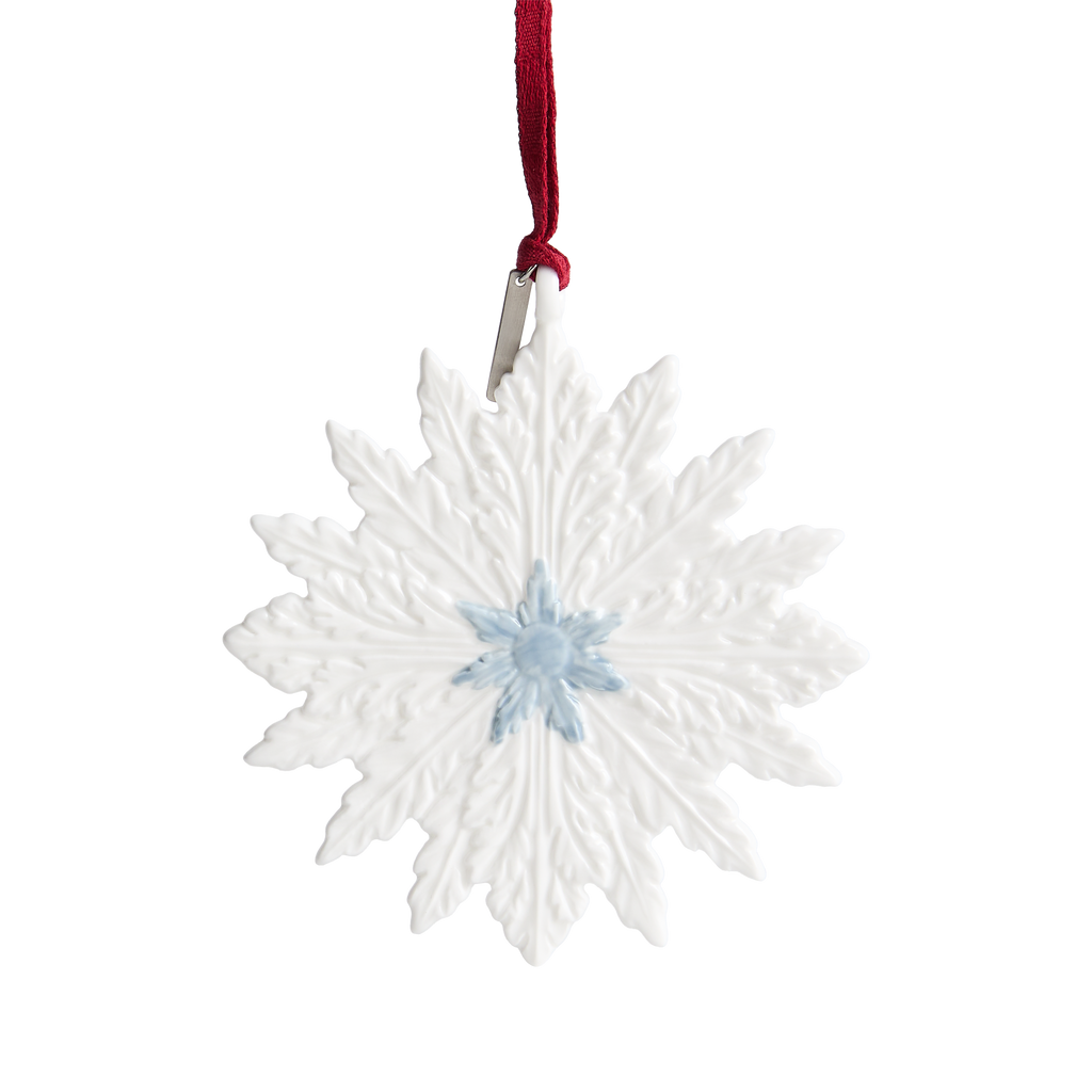 Festive Winter Ornament White & Blue