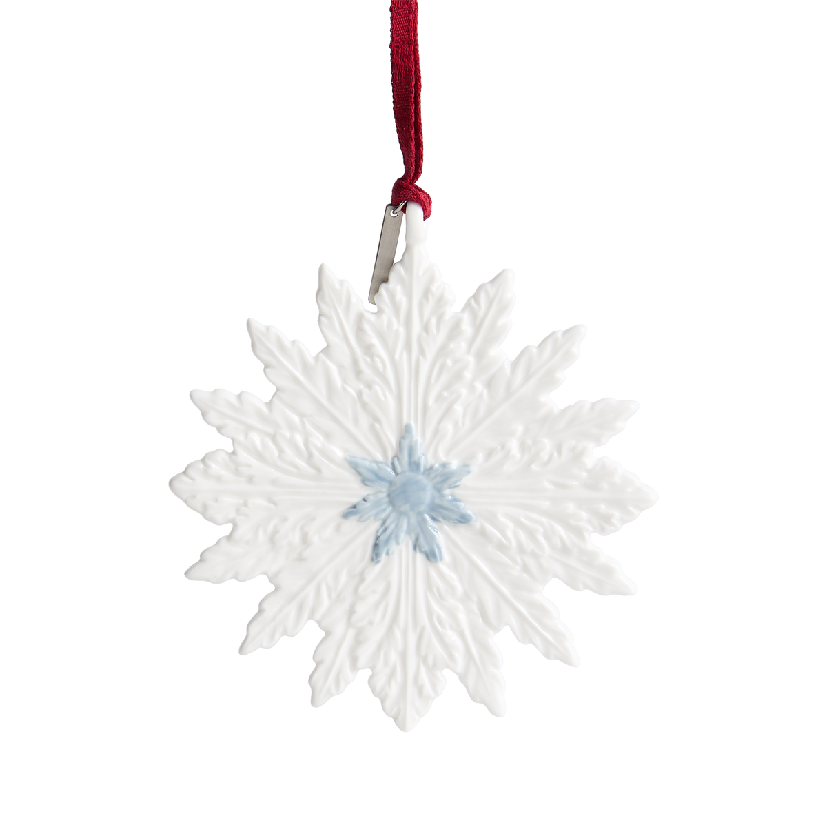 Festive Winter Ornament White & Blue