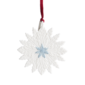 Festive Winter Ornament White & Blue