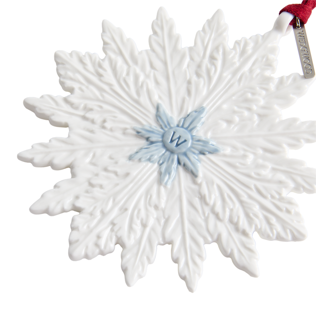 Festive Winter Ornament White & Blue