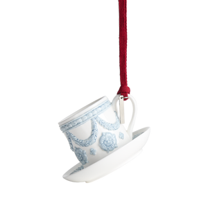 Festive Ritual Ornament White & Blue