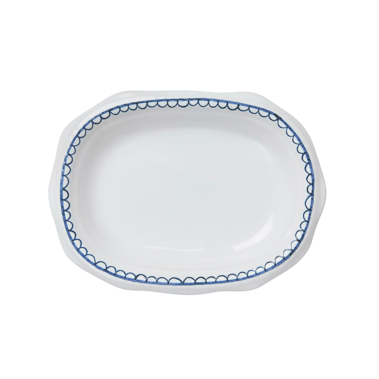 Bouclette Oval Perle Petite Plate in Blue