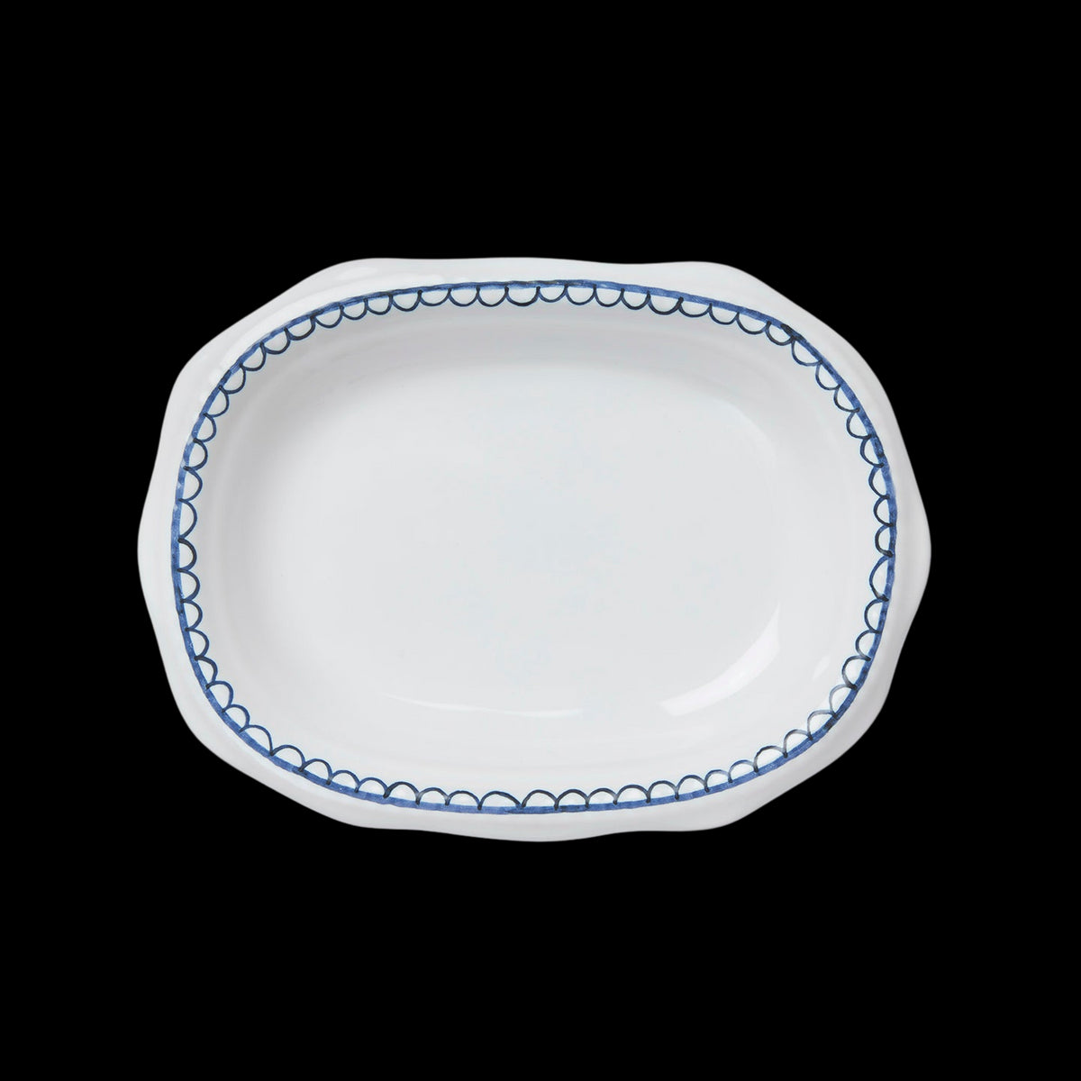 Bouclette Oval Perle Petite Plate in Blue