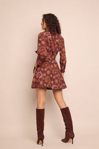 Leona Dress in Batik Vine Wine