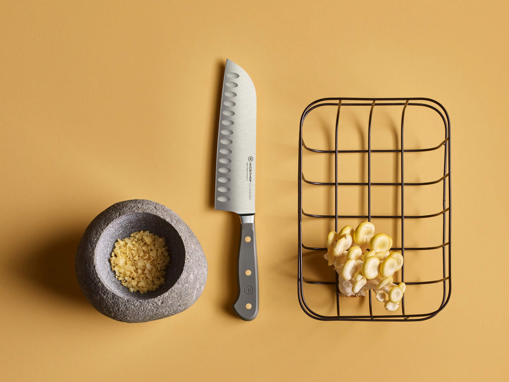 Classic Designer Knife Block Set in Velvet Oyster, Set of 8