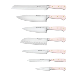 Classic Designer Knife Block Set in Pink Himalayan Salt, Set of 8