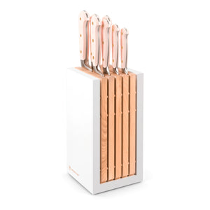 Classic Designer Knife Block Set in Pink Himalayan Salt, Set of 8