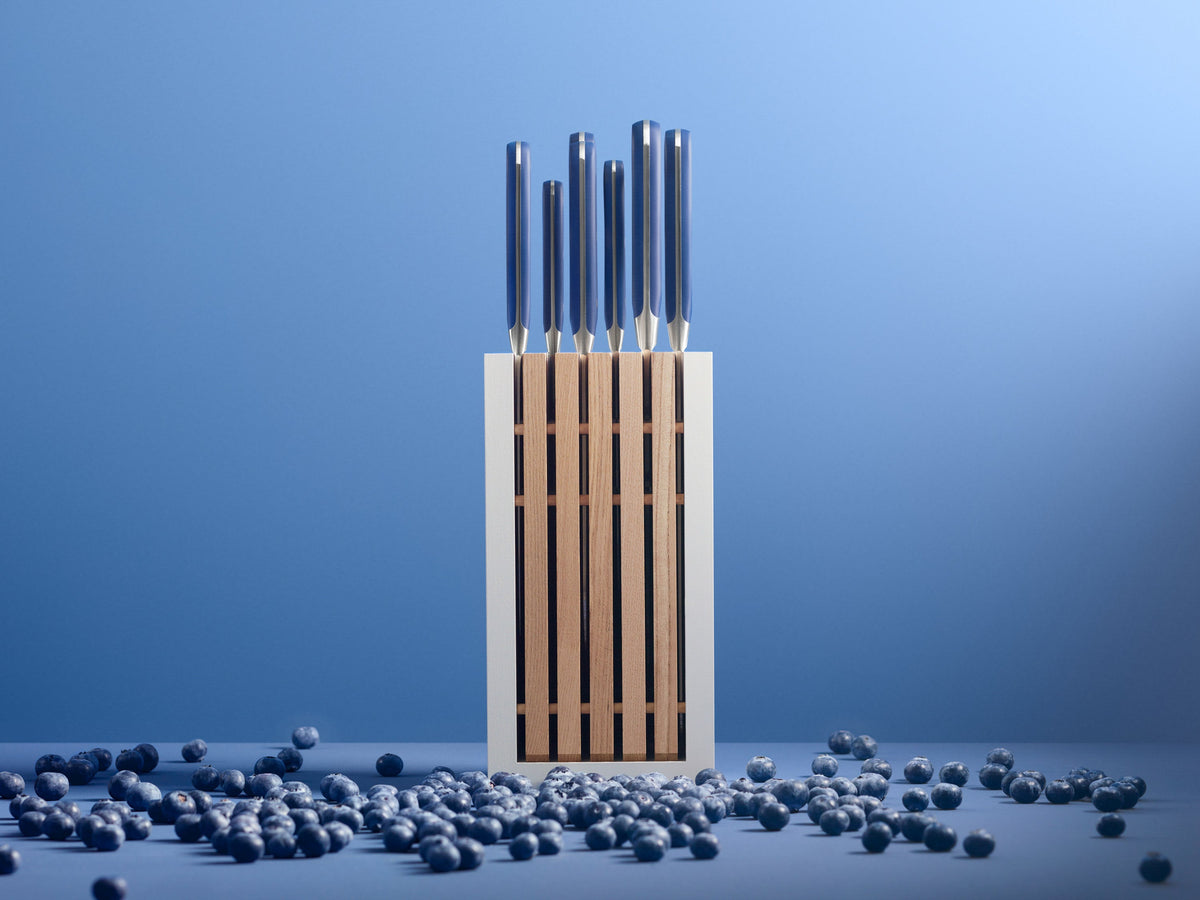 Classic Designer Knife Block Set in Wild Blueberry, Set of 8