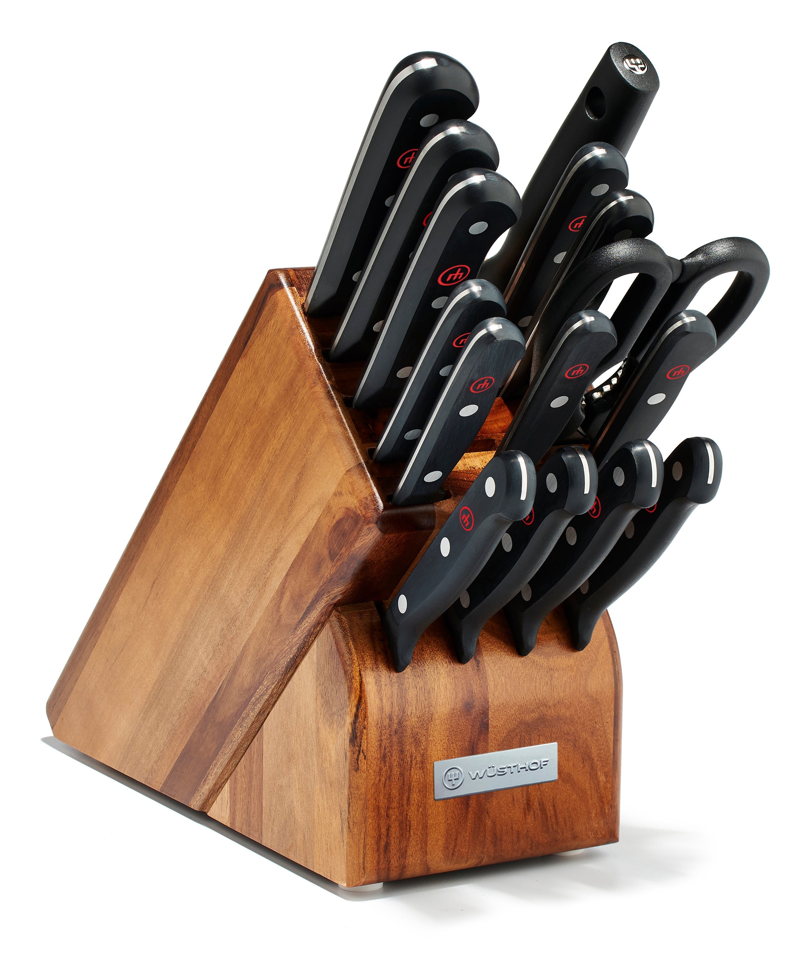 Gourmet Knife Block Set in Acacia, Set of 16