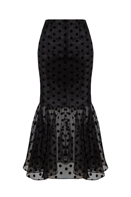 Lily Top And Skirt Set Black Polka