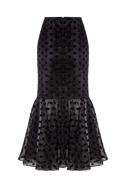 Lily Top And Skirt Set Black Polka