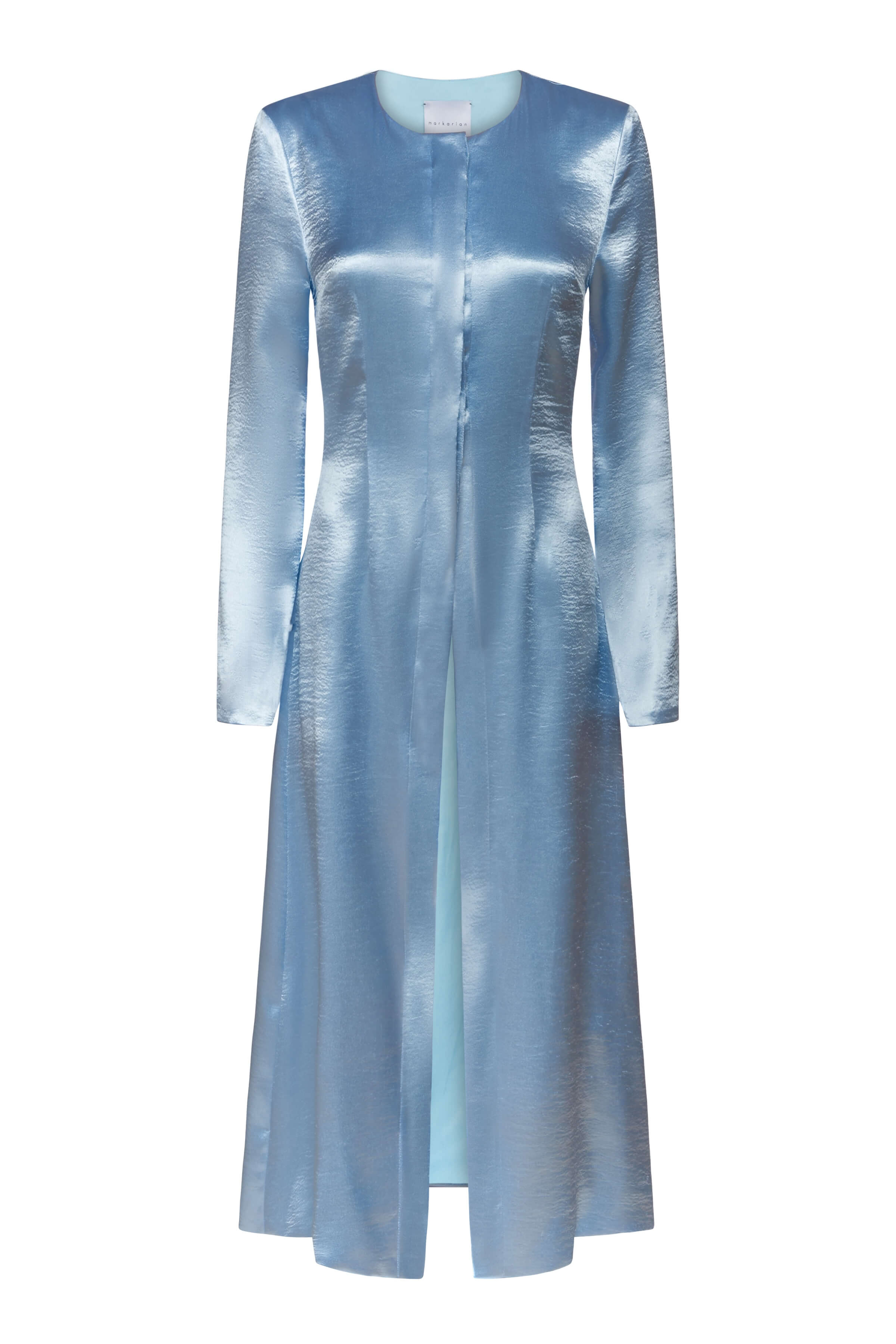 Beatrice Ice Blue Hammered Satin Top