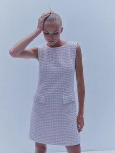 The Jessica Dress in Pink & White