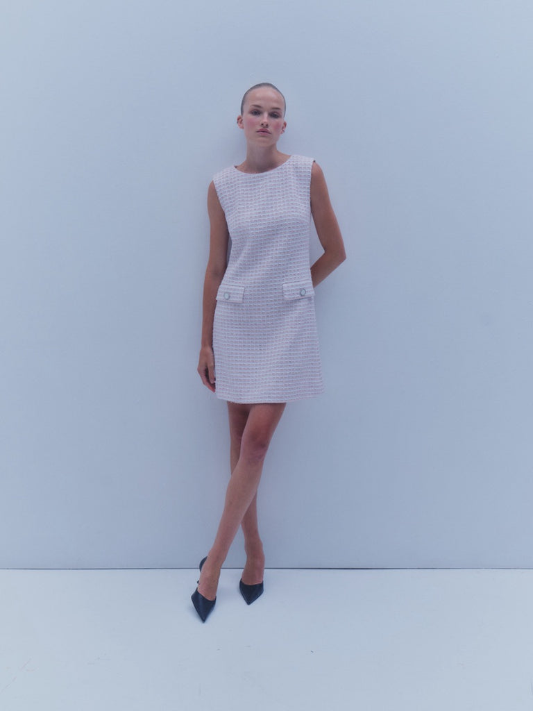 The Jessica Dress in Pink & White