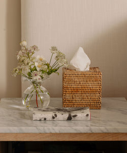 Rattan Square Tissue Box Cover in Natural