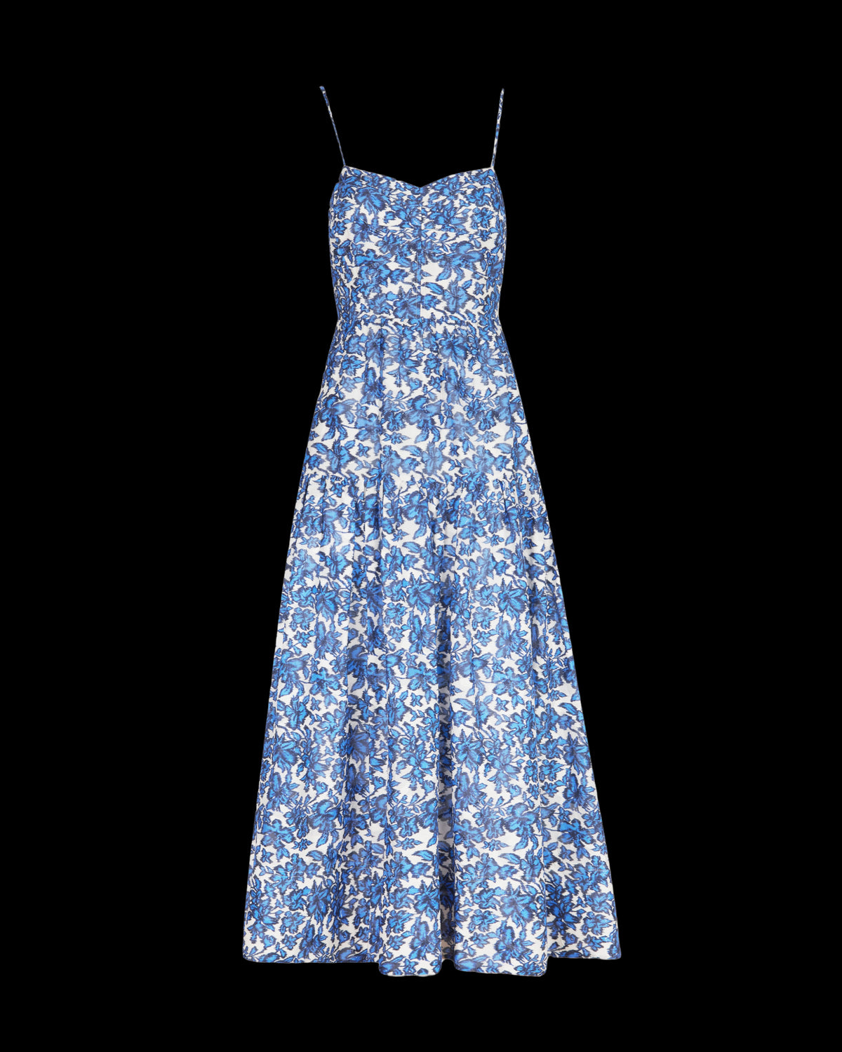 Verona Dress In Maritime Blue & Off White Multi
