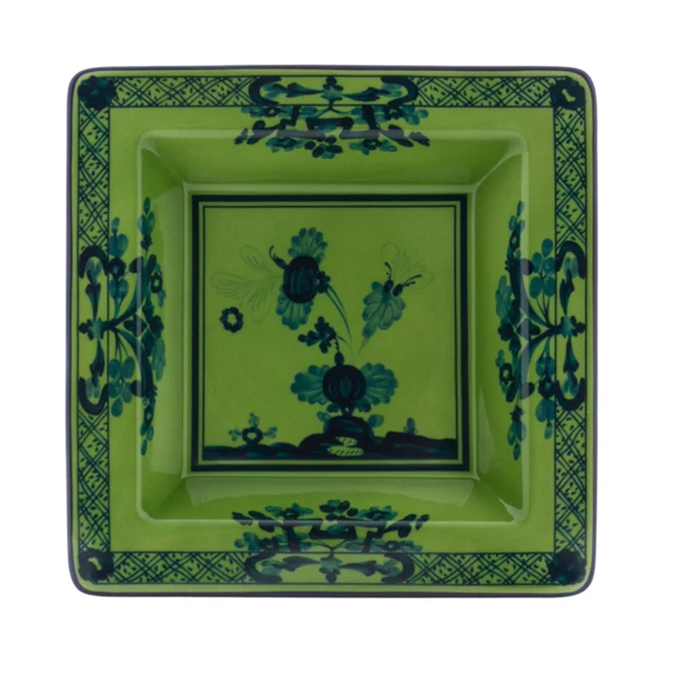 Oriente Italiano Large Squared Vide Poche in Malachite