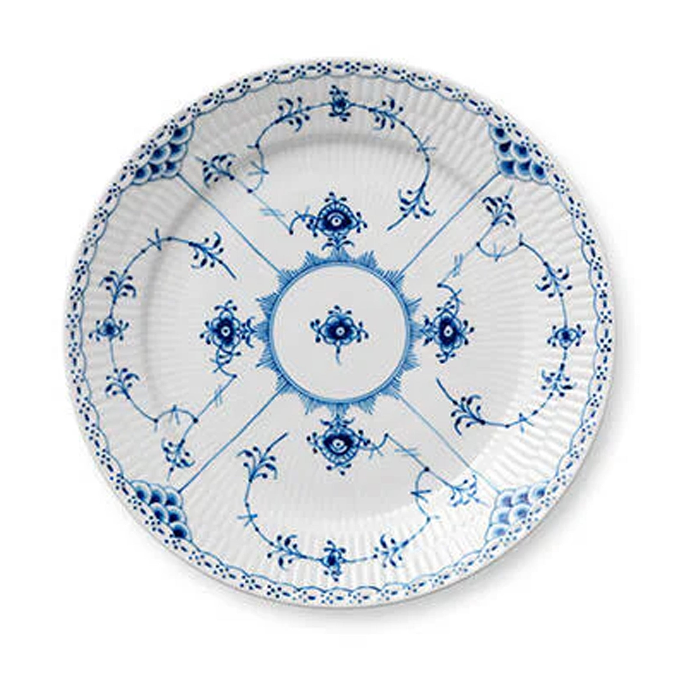 Blue Fluted Half Lace Plate, 9.8"