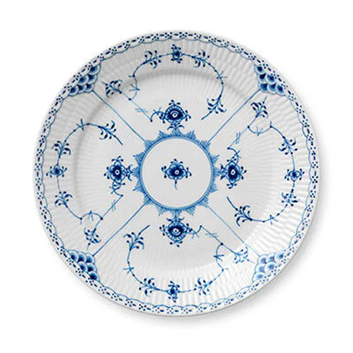 Blue Fluted Half Lace Plate, 9.8"