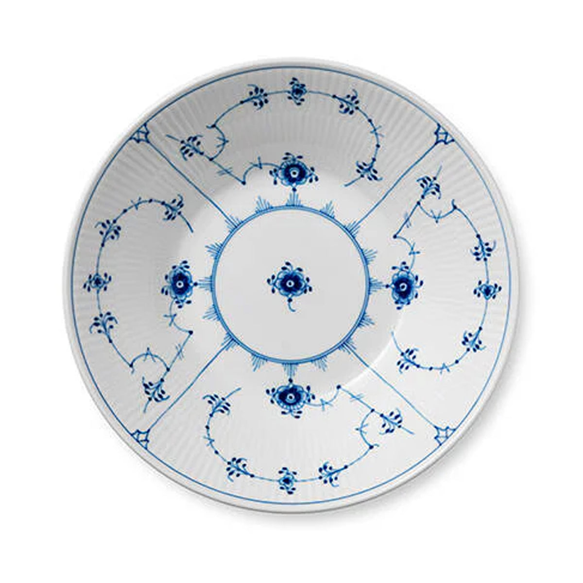 Blue Fluted Plain Pasta Bowl 9.5"