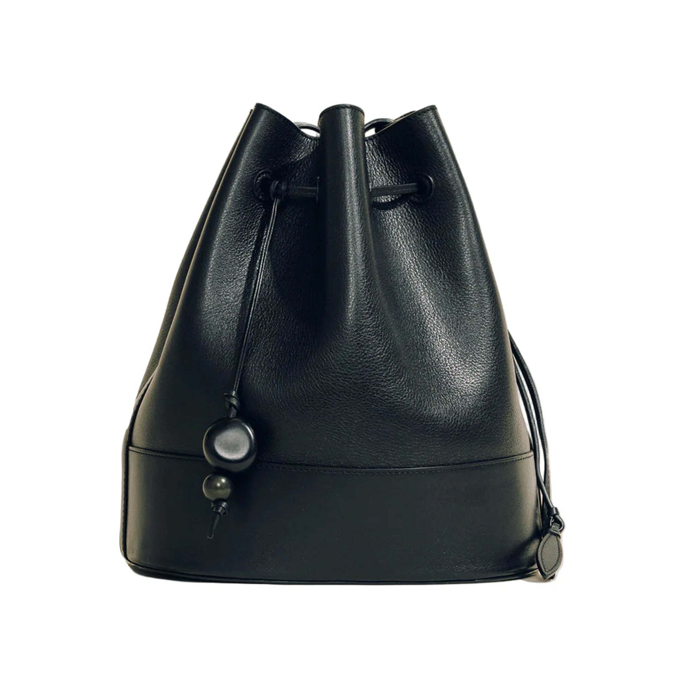 The Extra Large Drawstring in Black Nappa