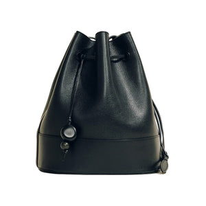 The Extra Large Drawstring in Black Nappa
