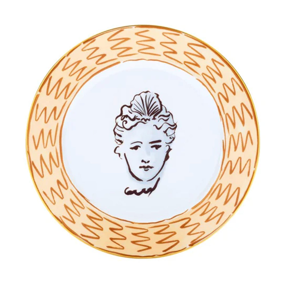 Ill Viaggio Di Nettuno Dinner Plate in Brown & Light Blue
