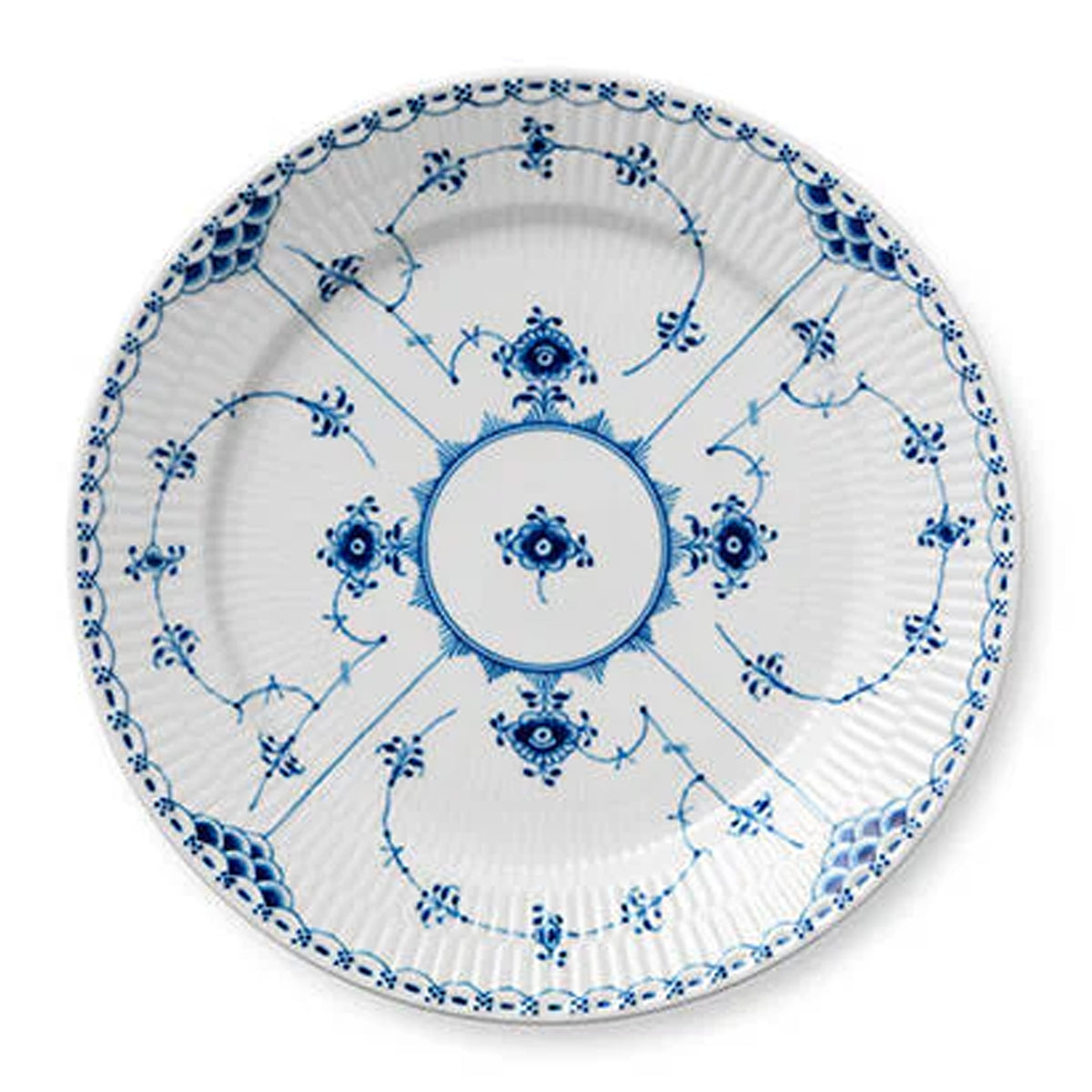 Blue Fluted Half Lace Plate, 10.6"