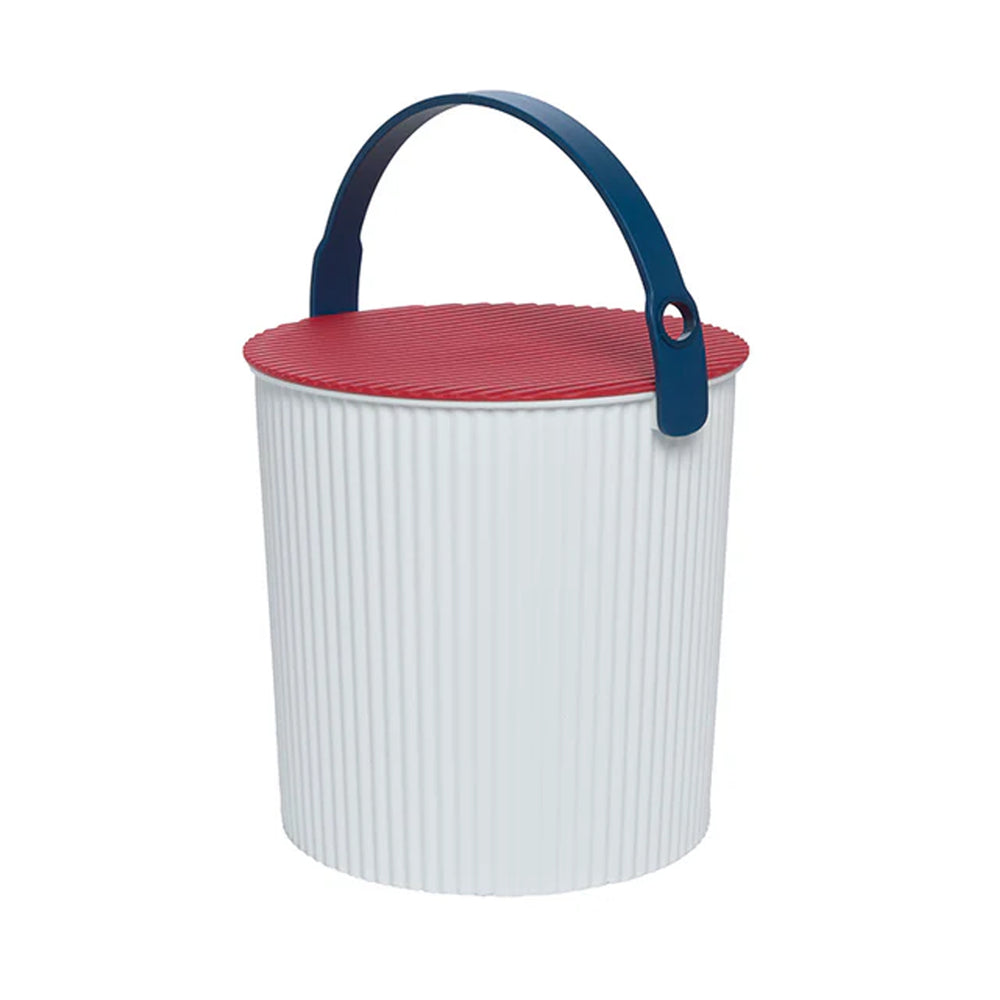 Hachiman Bucket Large in White, Red & Blue