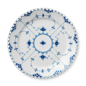 Blue Fluted Full Lace Plate, 10.6"