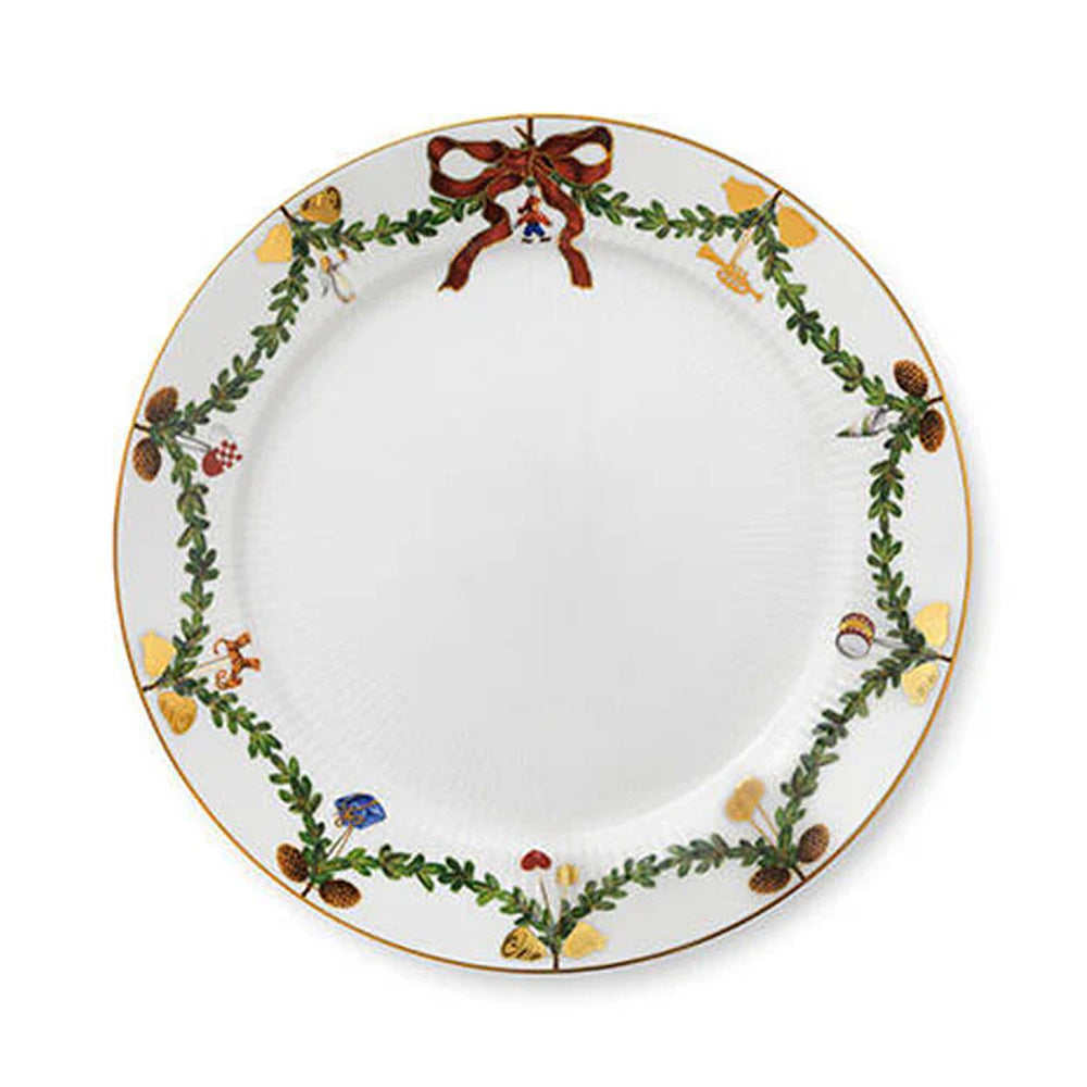 Star Fluted Christmas Dinner Plate 10.75"