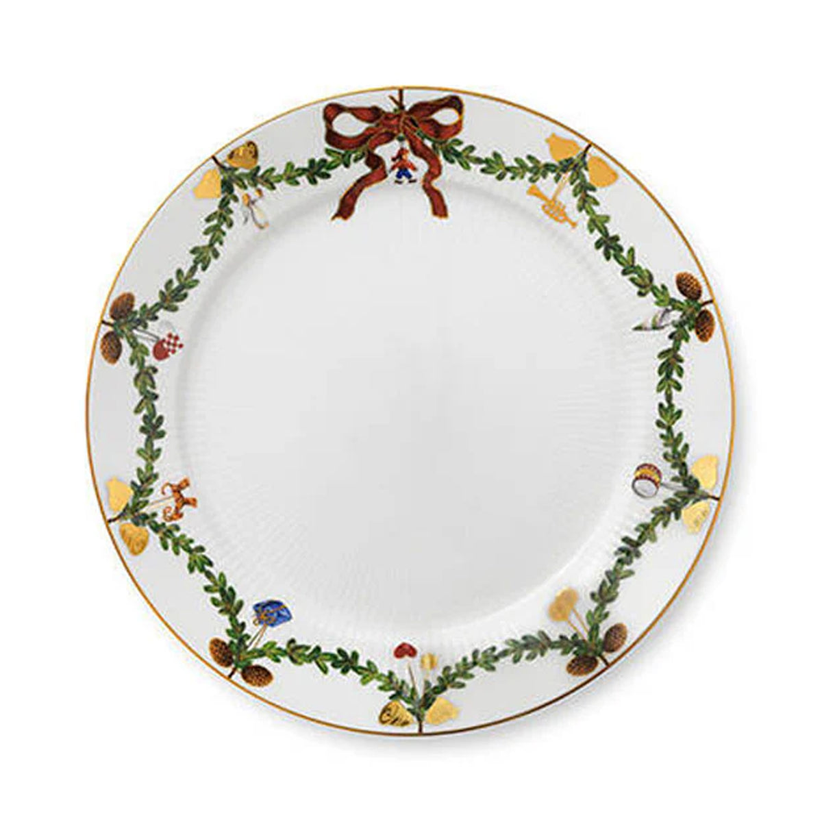 Star Fluted Christmas Dinner Plate 10.75"